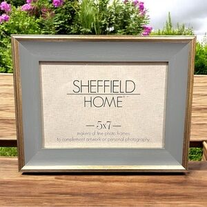 Sheffield Home 5x7 Picture Frame Blue & Wood Finish NWT